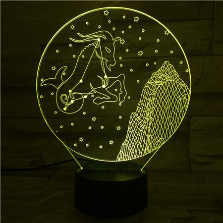 Capricorn - 3D Optical Illusion LED Lamp Hologram