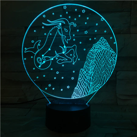 Capricorn - 3D Optical Illusion LED Lamp Hologram