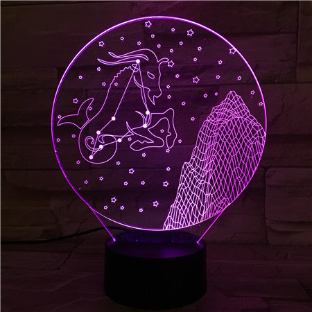 Capricorn - 3D Optical Illusion LED Lamp Hologram