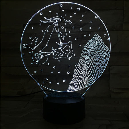 Capricorn - 3D Optical Illusion LED Lamp Hologram
