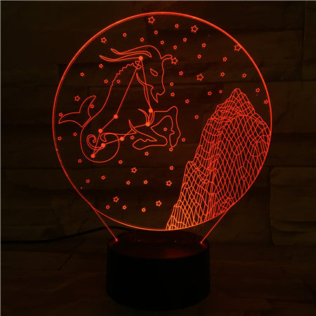 Capricorn - 3D Optical Illusion LED Lamp Hologram