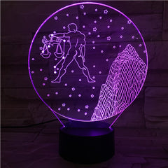 Libra  - 3D Optical Illusion LED Lamp Hologram