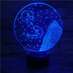 Pisces - 3D Optical Illusion LED Lamp Hologram