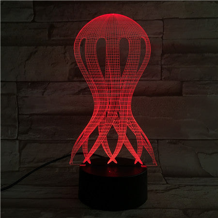 Jellyfish - 3D Optical Illusion LED Lamp Hologram