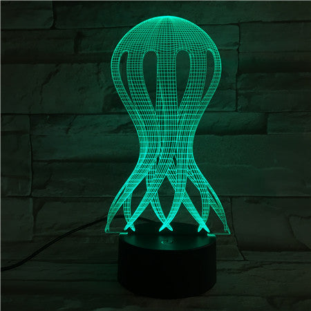 Jellyfish - 3D Optical Illusion LED Lamp Hologram