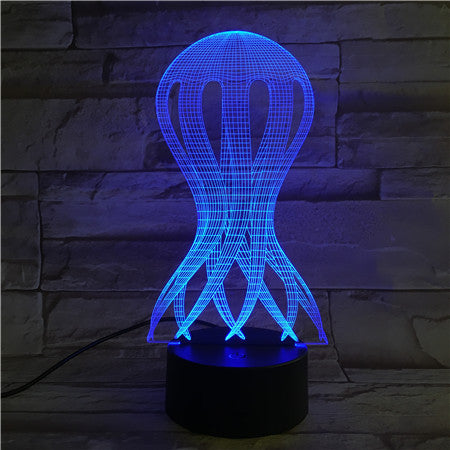 Jellyfish - 3D Optical Illusion LED Lamp Hologram