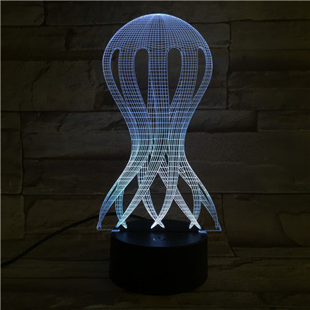 Jellyfish - 3D Optical Illusion LED Lamp Hologram