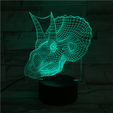 Dino head - 3D Optical Illusion LED Lamp Hologram