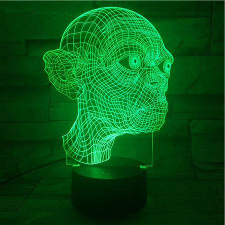 Golum Face - 3D Optical Illusion LED Lamp Hologram