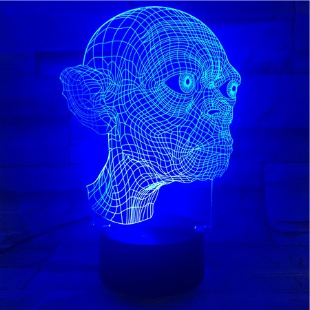 Golum Face - 3D Optical Illusion LED Lamp Hologram