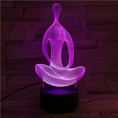 Sitting shape - 3D Optical Illusion LED Lamp Hologram