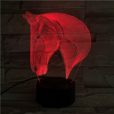 Horse Head - 3D Optical Illusion LED Lamp Hologram