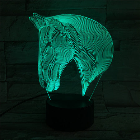 Horse Head - 3D Optical Illusion LED Lamp Hologram