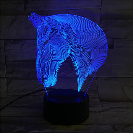 Horse Head - 3D Optical Illusion LED Lamp Hologram