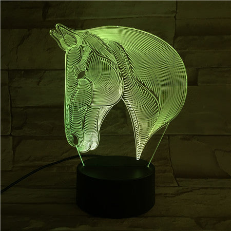 Horse Head - 3D Optical Illusion LED Lamp Hologram