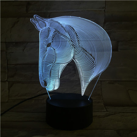 Horse Head - 3D Optical Illusion LED Lamp Hologram