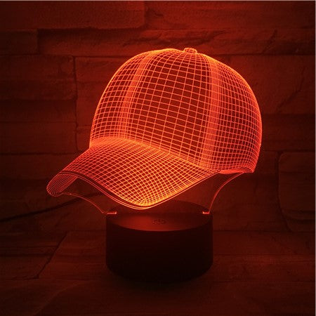 Baseball Hat- 3D Optical Illusion LED Lamp Hologram