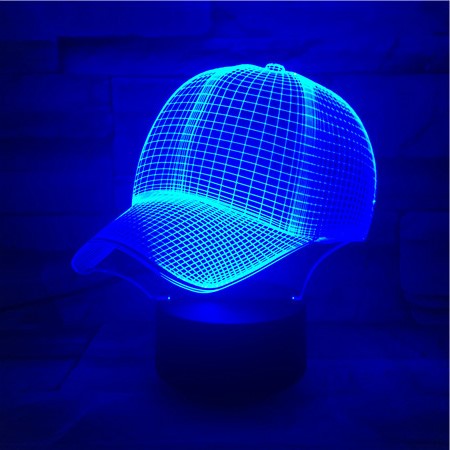 Baseball Hat- 3D Optical Illusion LED Lamp Hologram