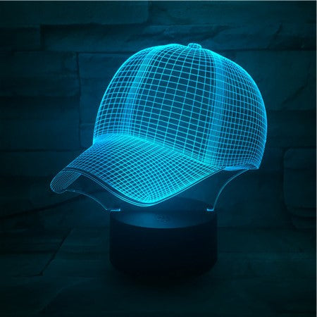 Baseball Hat- 3D Optical Illusion LED Lamp Hologram