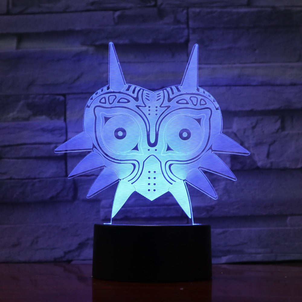 FIGURE Majoras Mask 3D Lava Lamp Creative 7 Color Changing LED Night Light