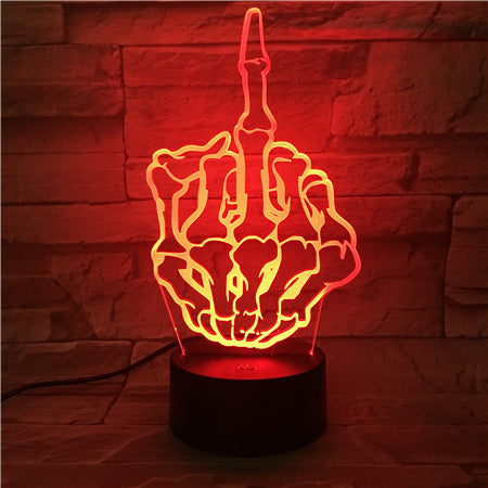 Middle finger - 3D Optical Illusion LED Lamp Hologram