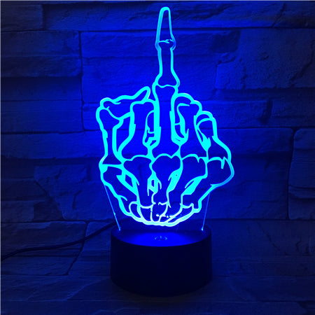 Middle finger - 3D Optical Illusion LED Lamp Hologram