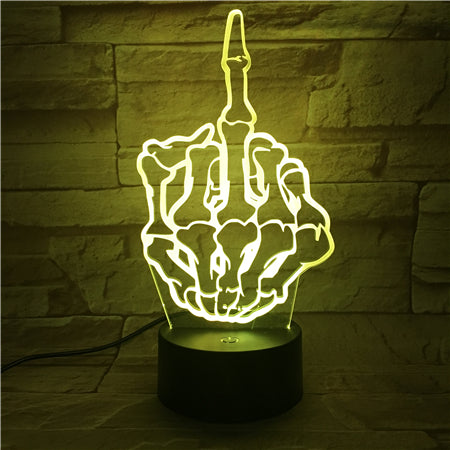 Middle finger - 3D Optical Illusion LED Lamp Hologram