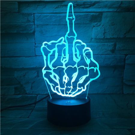 Middle finger - 3D Optical Illusion LED Lamp Hologram