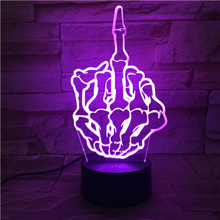 Middle finger - 3D Optical Illusion LED Lamp Hologram