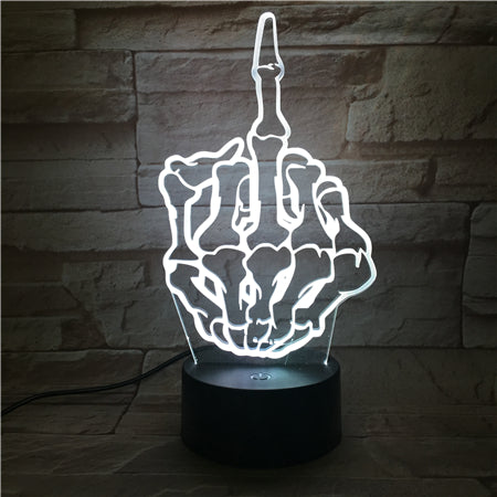 Middle finger - 3D Optical Illusion LED Lamp Hologram