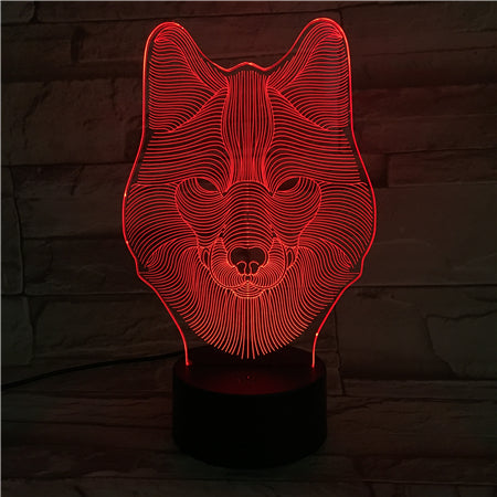 Wolf - 3D Optical Illusion LED Lamp Hologram