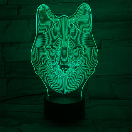 Wolf - 3D Optical Illusion LED Lamp Hologram
