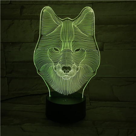 Wolf - 3D Optical Illusion LED Lamp Hologram