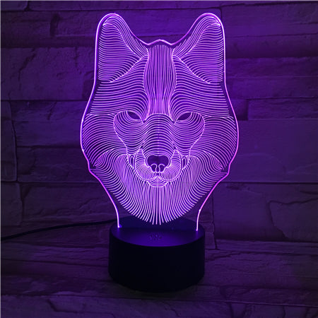 Wolf - 3D Optical Illusion LED Lamp Hologram