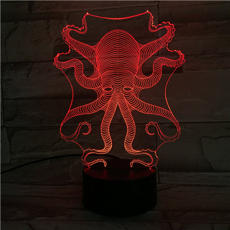 Octopus - 3D Optical Illusion LED Lamp Hologram