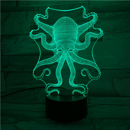 Octopus - 3D Optical Illusion LED Lamp Hologram