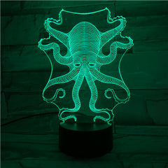 Octopus - 3D Optical Illusion LED Lamp Hologram