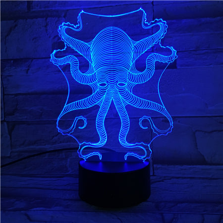 Octopus - 3D Optical Illusion LED Lamp Hologram
