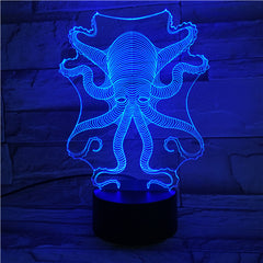 Octopus - 3D Optical Illusion LED Lamp Hologram