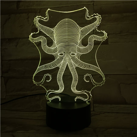 Octopus - 3D Optical Illusion LED Lamp Hologram