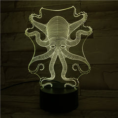 Octopus - 3D Optical Illusion LED Lamp Hologram