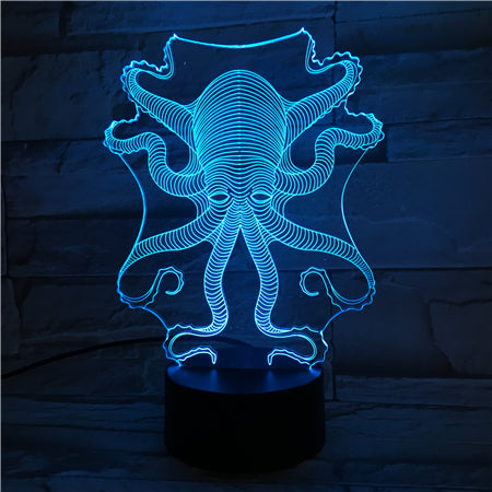 Octopus - 3D Optical Illusion LED Lamp Hologram