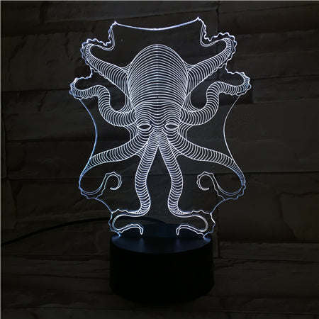 Octopus - 3D Optical Illusion LED Lamp Hologram