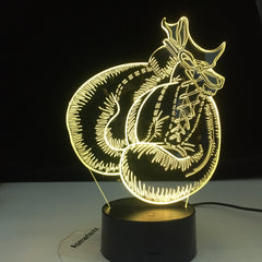 3D-4144 Boxing Gloves 3D Lamp Touch Remote Control 3D Visual Nightlight 3AA Batterie Powerbank USB LED Light
