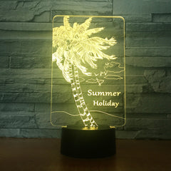 Summer Holiday Coconuts Tree Shape 3d lamp Table Lamp Acrylic Creative Decorations Bedroom Sleeping Nightlight Gift Dropshipping