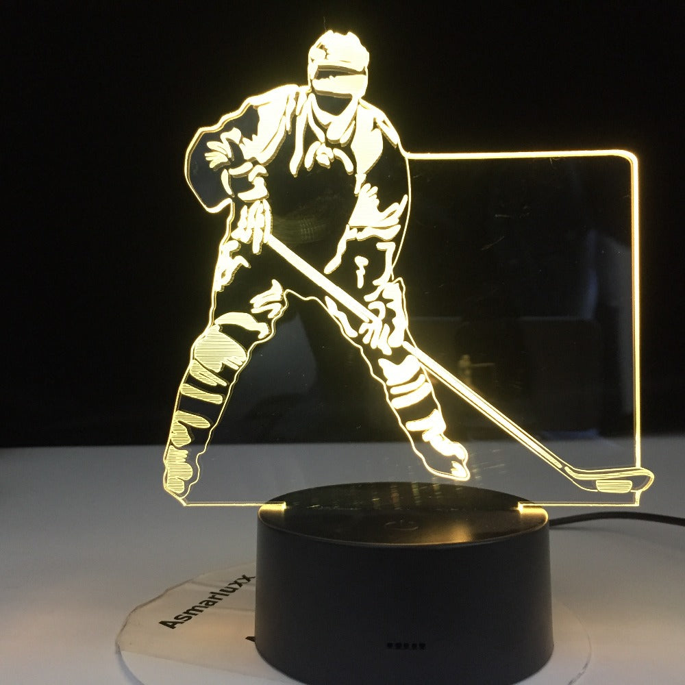 Colorful Touch 3d Led Night Light Hockey Lamp USB Illusion Atmosphere Table Lamp for Children Baby Kids Gift Bedside Bedroom