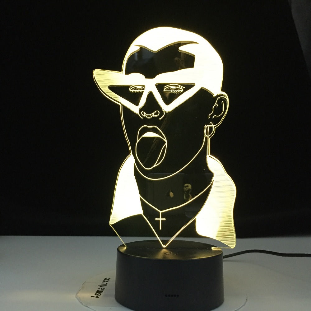 Table Light American Singer Rapper 3D Lamp Colors Changing Night Light Children Present Rock Lamparas Remote Touch Lava Lamp