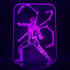 The Avengers Super Hero SpiderMan 3D LED Light Lamp Color Change Touch Night Light Lampara for Children Christmas Party Gifts