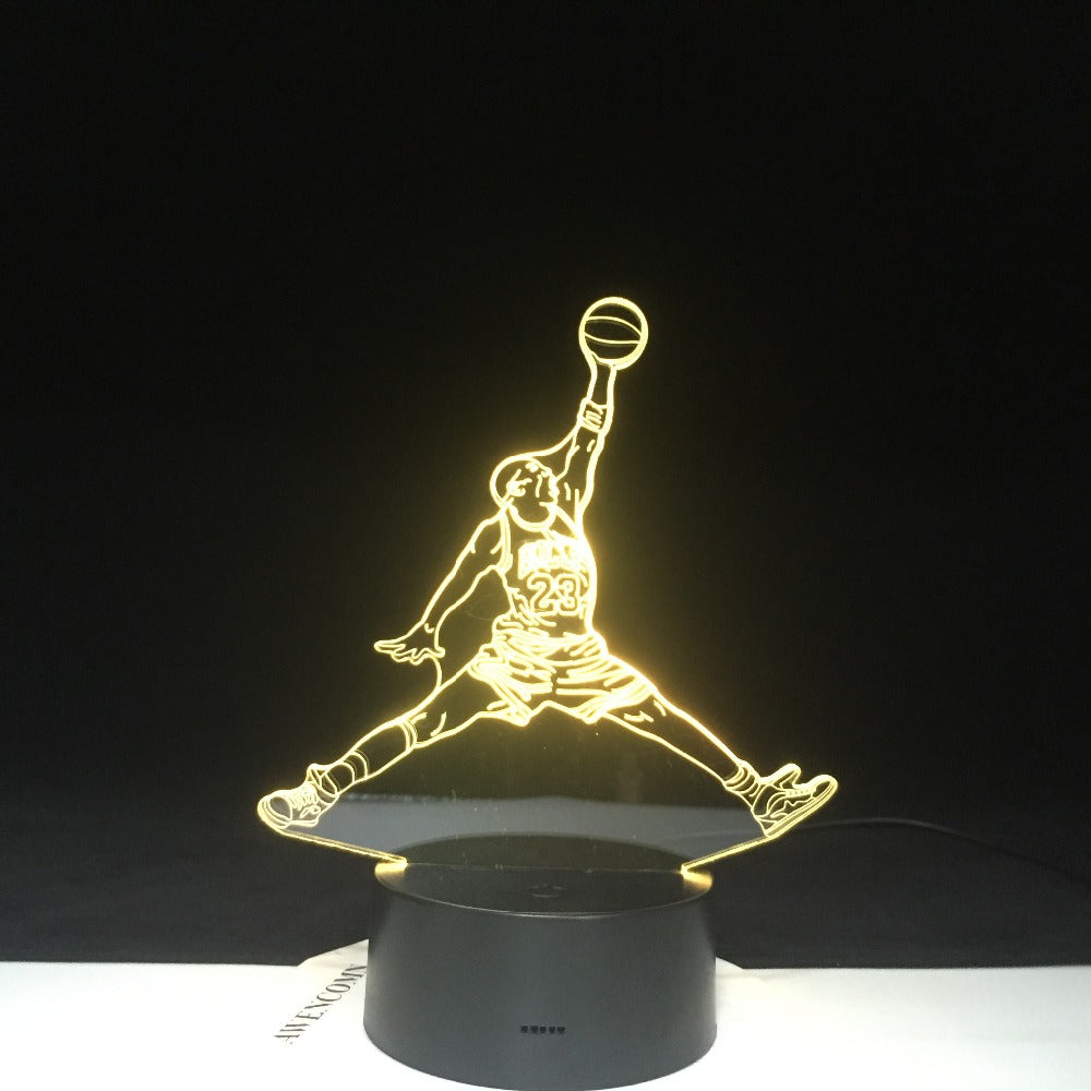 3D-4605 Bull 23 Jordan Dunk Figure 3d Lamp Sports Basketball Home Decor Birthday Gift for Kids Boy Child Novelty Light