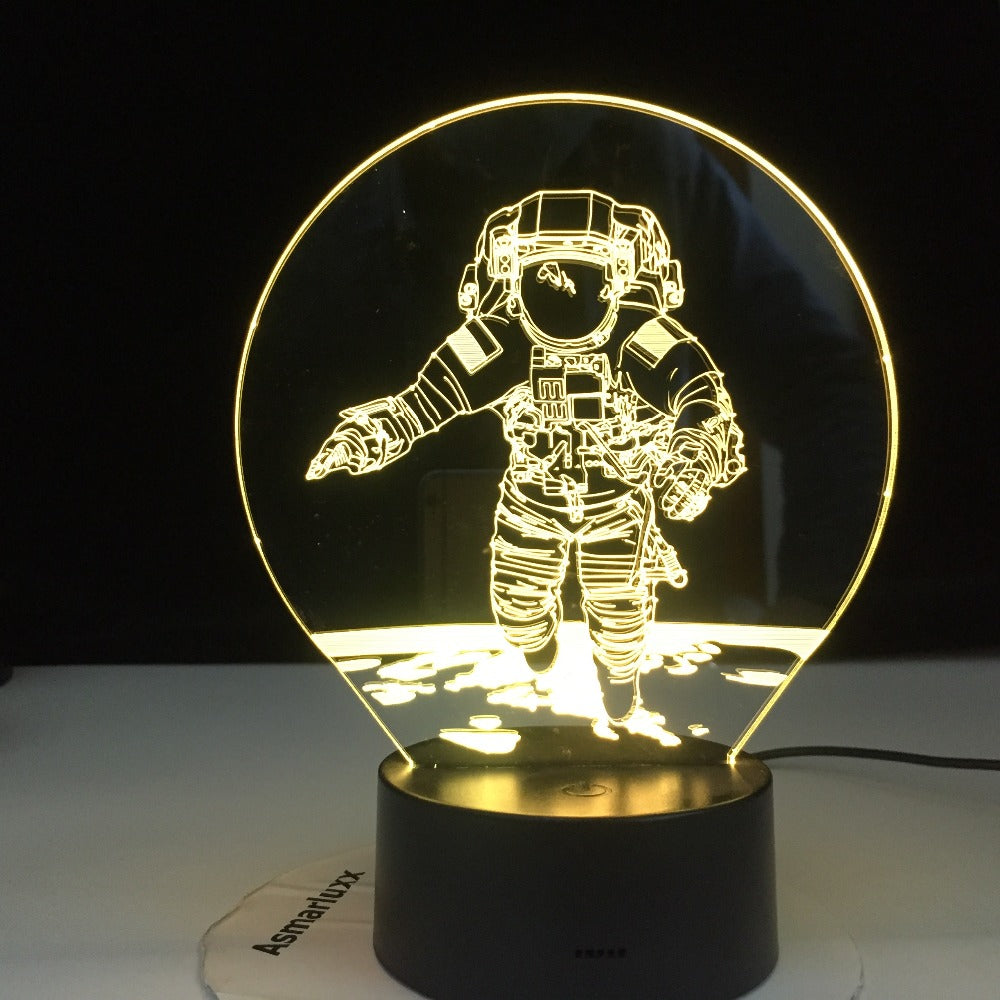 Colors Change 3D Astronaut Night Lamp LED Illusion Visual Night Light Kids Bedroom Decoration Sleeping Lamp Best Kids Gift